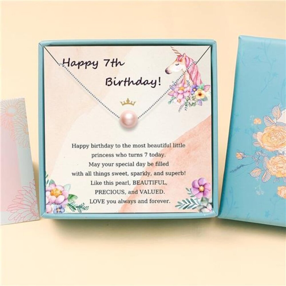 S925 Sterling Silver Pink Pearl 7 Year Old Birthday Gifts